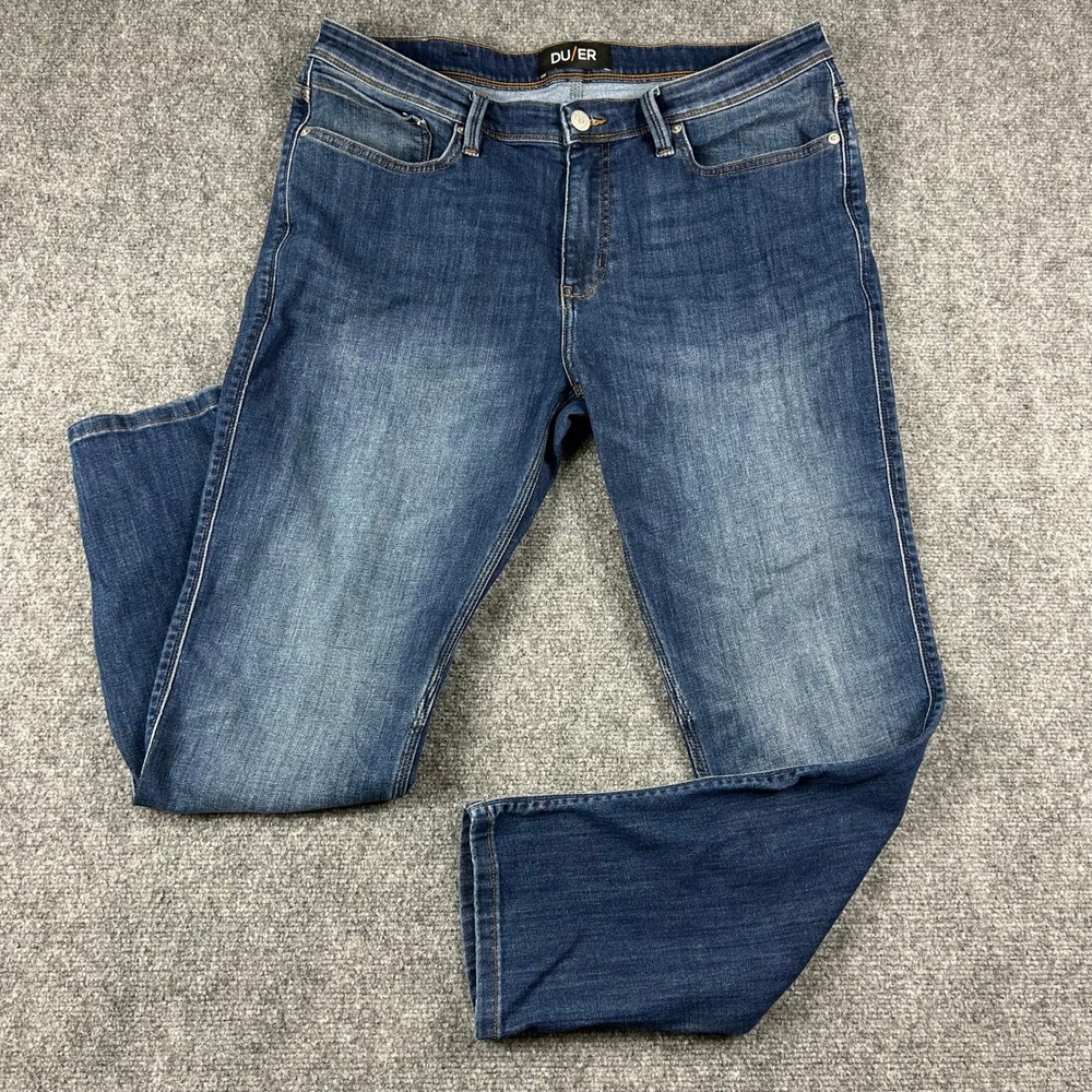 DU/ER‎ Slim Fit Jeans Mens 36x30 Blue L2X Performance Denim Pants Active Stretch